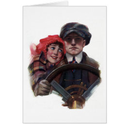 Viñeta clásica romántica pareja de invierno