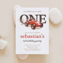 Viñeta de Carrera Roja Invitación de primer cumple