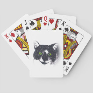 Viñeta de cartas de juego de gatos de Tuxedo