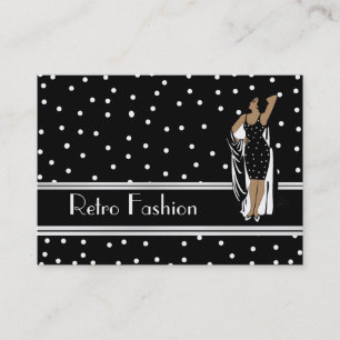 Viñeta de moda retro de tarjeta de perfil