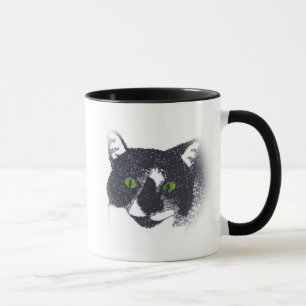 Viñeta de tazas de gato de Tuxedo