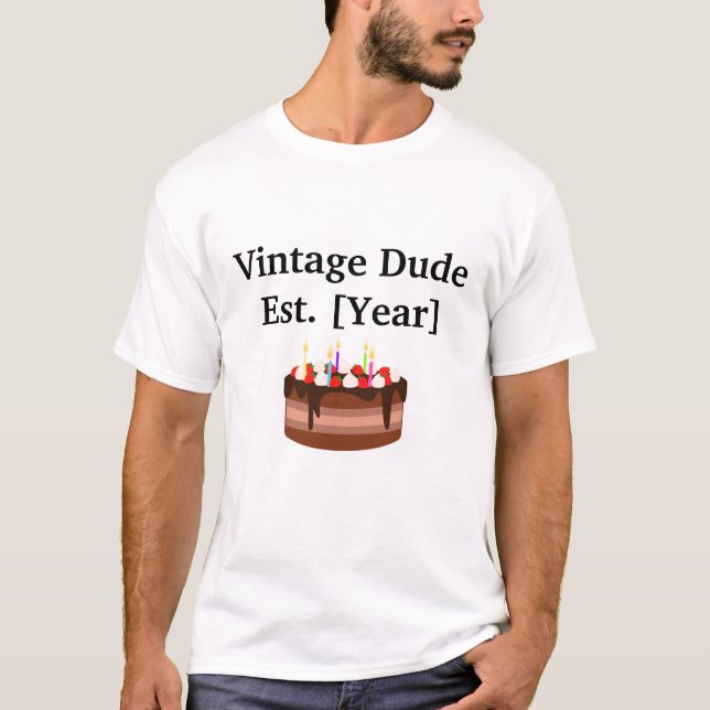 Viñeta - Est. [Año] Camiseta De Cumpleaños Para Ho (Anverso)