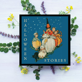 Viñeta Halloween Storytime Pequeña Bruja Gato Negr
