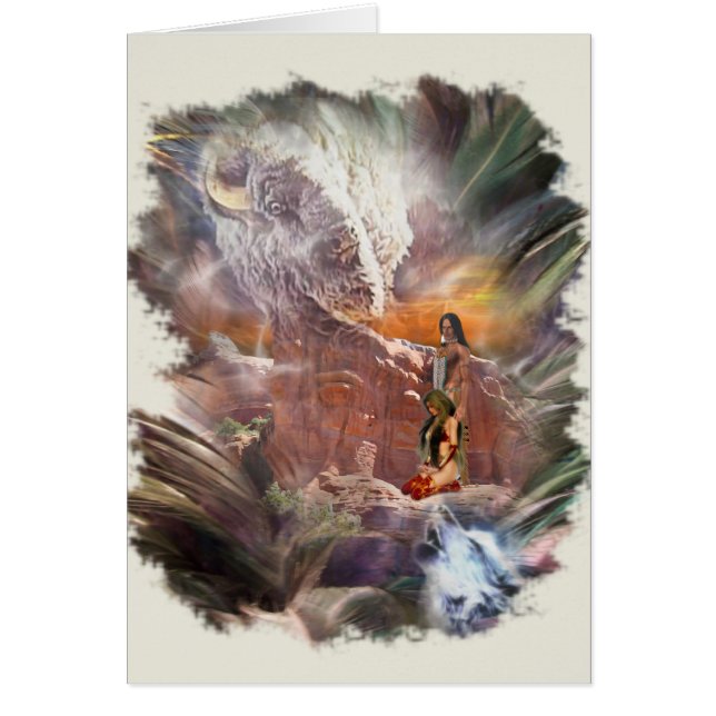 Viñeta nocturna de Boda indio americano (Frente)