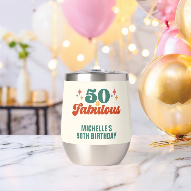 Viñeta Retro 50 Y Fabuloso Cumpleaños (Despedida de soltero (girado))