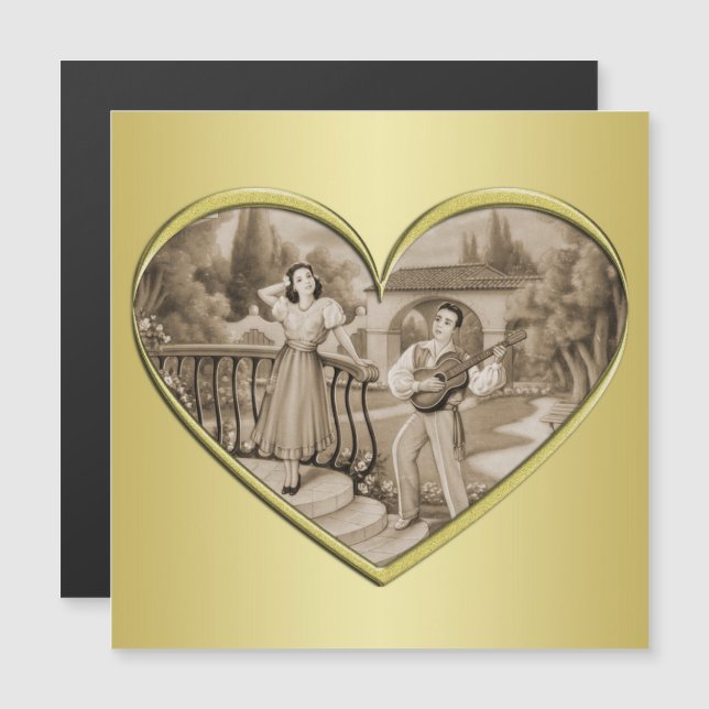 Viñeta Romance, hombre y mujer, oro (Anverso/Reverso)