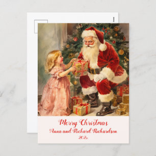 Viñeta Santa con tarjeta de Navidad infantil