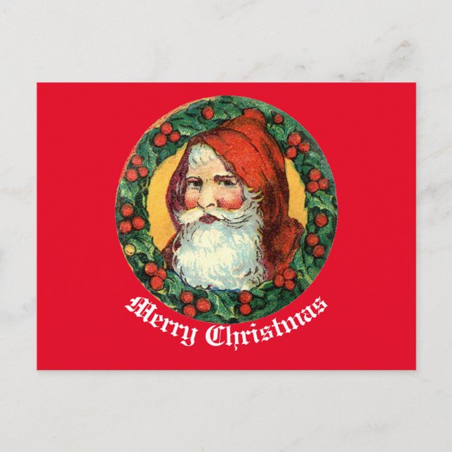 Viñeta Santa en postal de Wreath (Anverso)