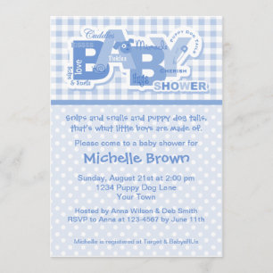 Viñeta y caracoles invitación Baby Shower