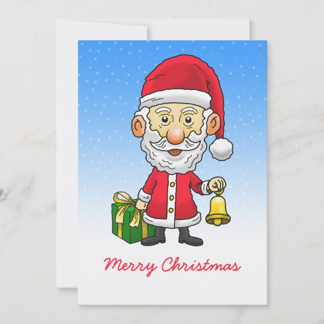 Viñetas con tarjeta de Navidades Santa Flat (Anverso)