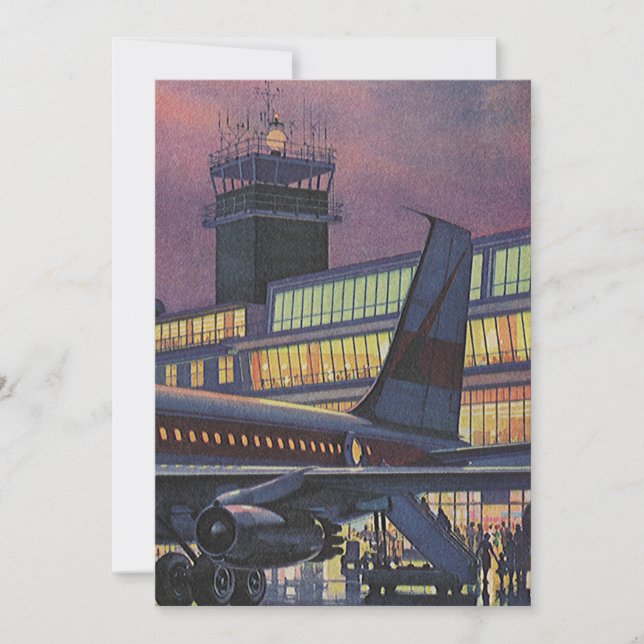 Viñetas de negocios en avión en el aeropuerto (Anverso)