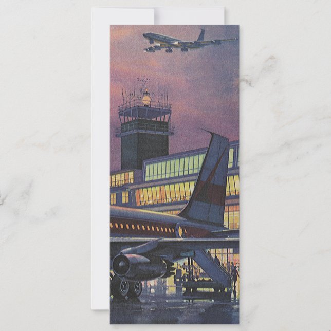 Viñetas de negocios en avión en el aeropuerto (Anverso)