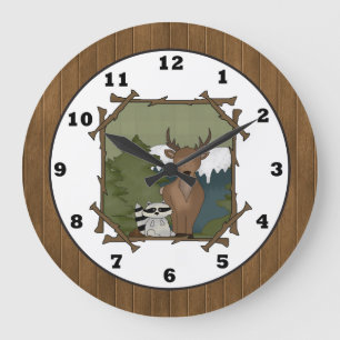 Viñetas de Woodland reloj de pared personalizado