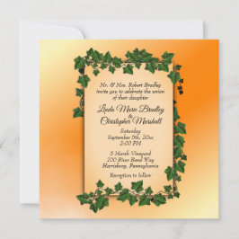 Viñetas en la invitación a la boda Naranja