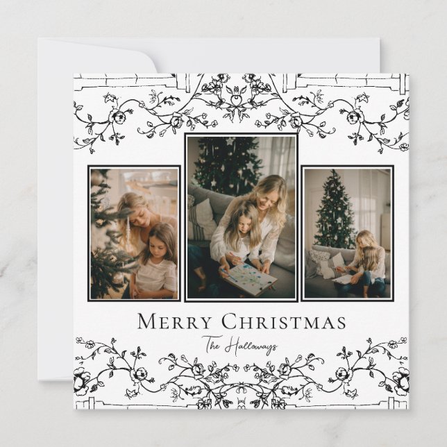 Viñetas Vintage Únicas 3 Tarjeta de vacaciones fot (Anverso)