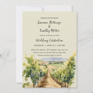 Vineyard acuarela con invitación a la boda RSVP