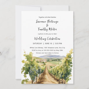 Vineyard acuarela con invitación a la boda RSVP
