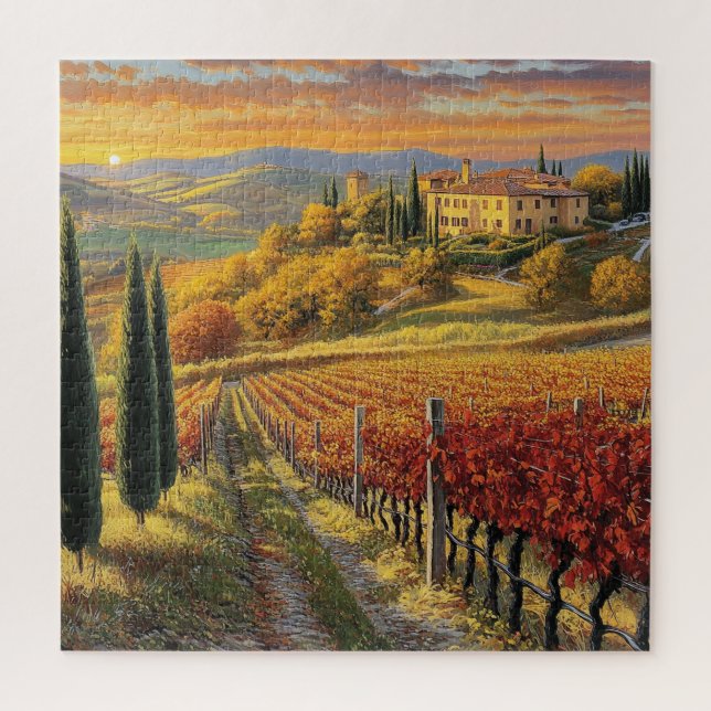 Vineyard Path – Tuscany-insipred jigsaw puzzle (Vertical)
