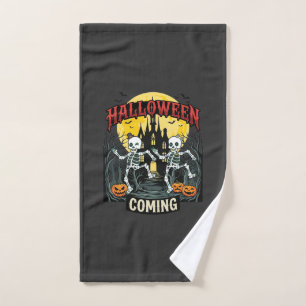 Viniendo Halloween Esqueletos Bailando Castillo Ca