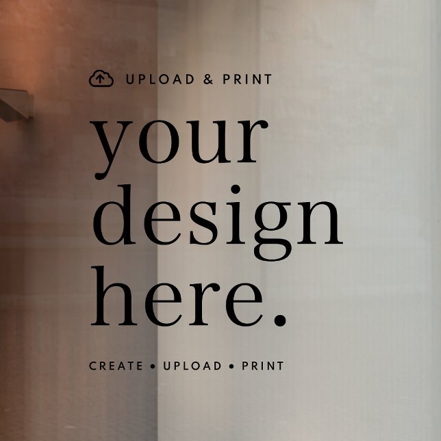 Vinilo adhesivo para ventana Subir diseño 12” x 12 (Create, upload, print - a bespoke design decal created in your style, for business or personal use.)