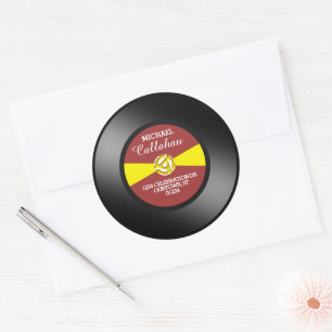 Vinilo de etiqueta roja disco de 45 RPM con direcc