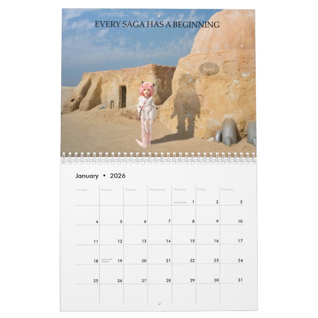 Vinilo de MADh calendario de 12 meses (Jan 2026)