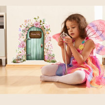 Vinilo de Puerta de Hada Caprichosa con Flores Ros