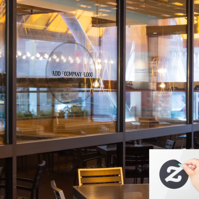 Vinilo de ventana con logotipo de empresa transpar (ventana del restaurante)