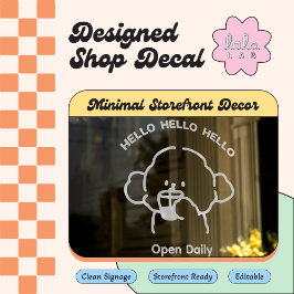 Vinilo de ventana de bienvenida lindo blanco edita