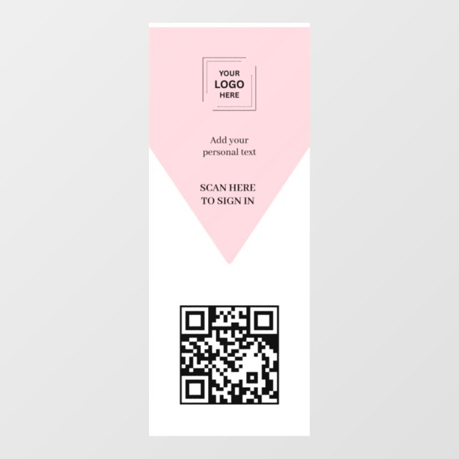 Vinilo de ventana de código QR femenino rosa sonro (Hoja)
