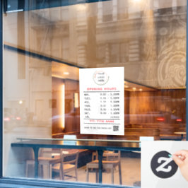 Vinilo de ventana de horario comercial personaliza