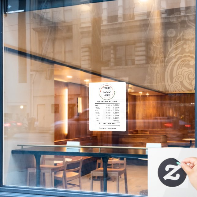 Vinilo de ventana de horario comercial personaliza (Ventana de cafetería)