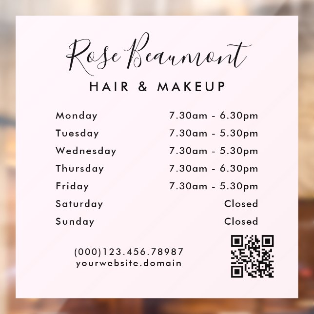 Vinilo de ventana de horario de atención empresari (Hoja 2)