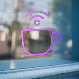 Vinilo de ventana de WIFI gratis con taza de café