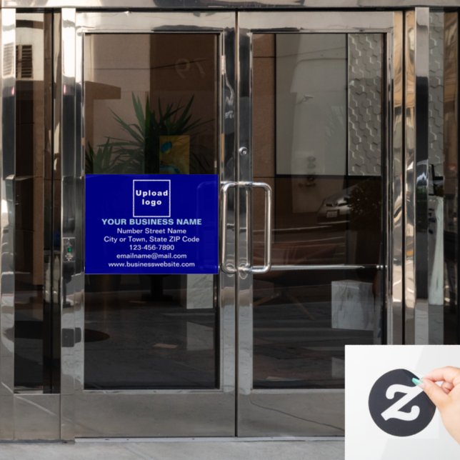 Vinilo para ventana con marca comercial sobre rect (Puerta de oficina)