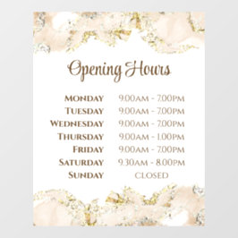 Vinilo para ventana de horario de apertura con dis