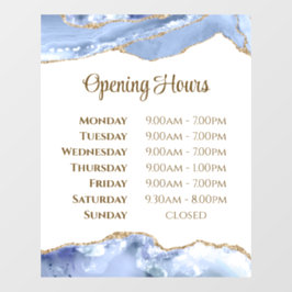 Vinilo para ventana de horario de apertura Cornflo