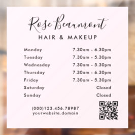 Vinilo para ventana de horario de atención empresa