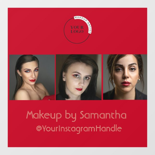 Vinilo para ventana de negocio de maquillaje (Hoja)