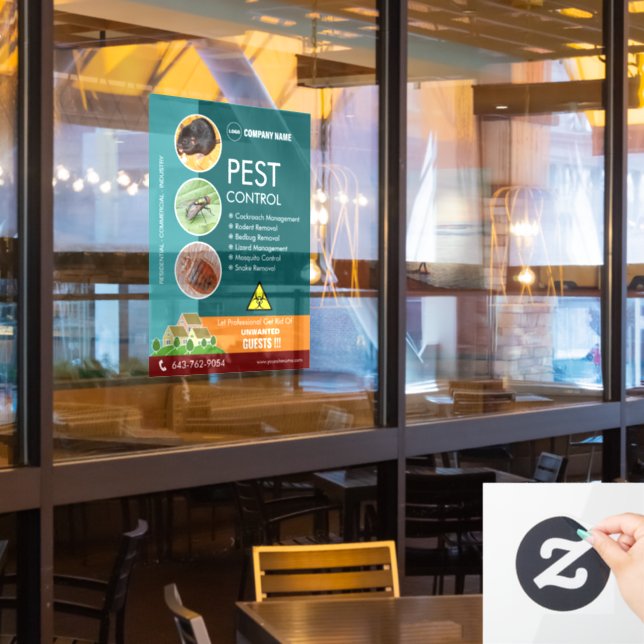 Vinilo para ventana de servicios de control de pla (ventana del restaurante)