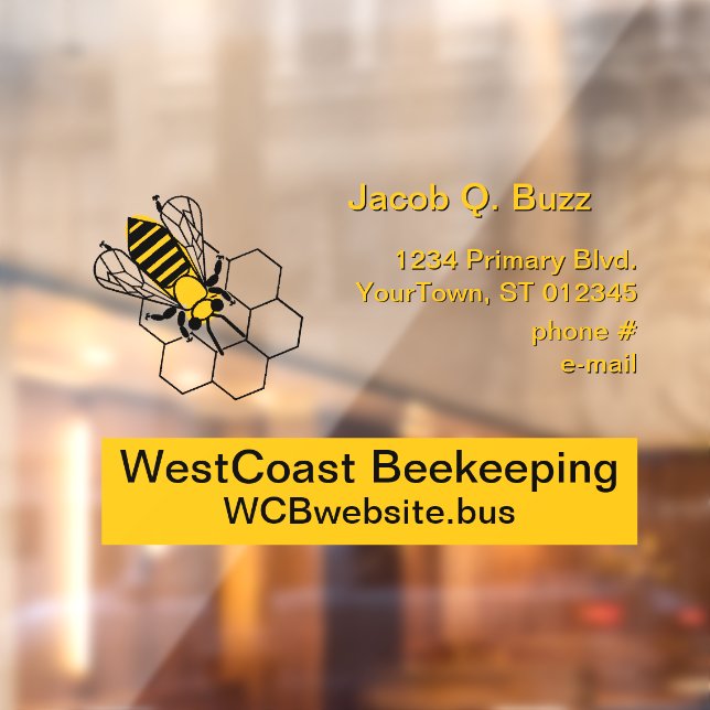 Vinilo para ventana - Negocio de Abejas (Hoja 2)