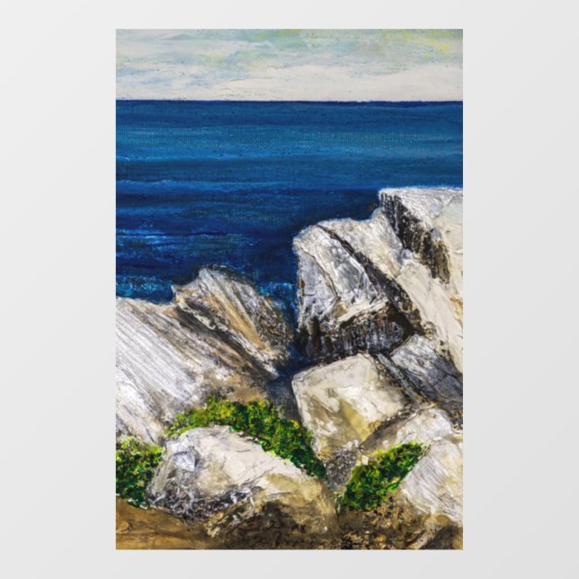 Vinilo para ventana - Sobre las rocas (Hoja)