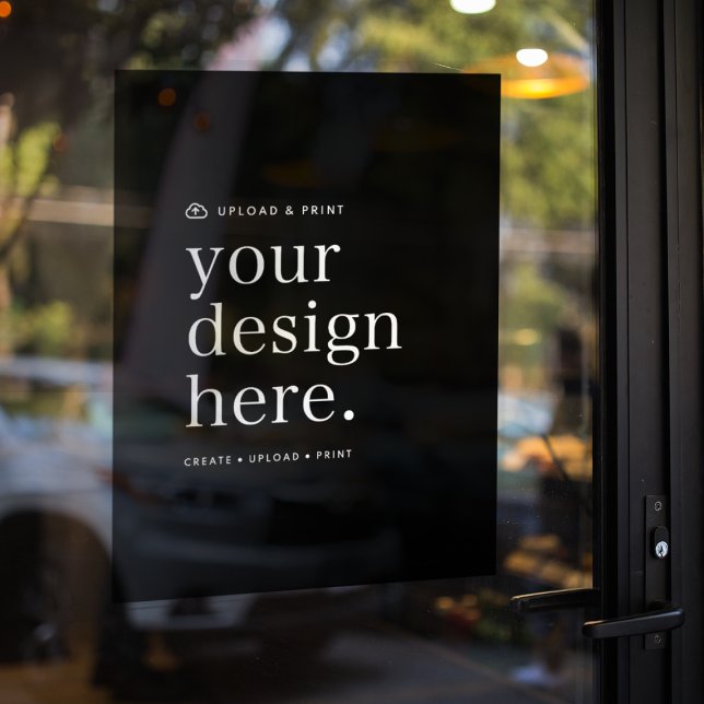 Vinilo para Ventana Sube tu Diseño Señal de 18" x  (Versatile window cling decal sign for business, events, weddings, special occasions & more!)