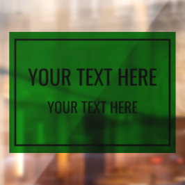 Vinilo personalizado de ventana verde con tu texto