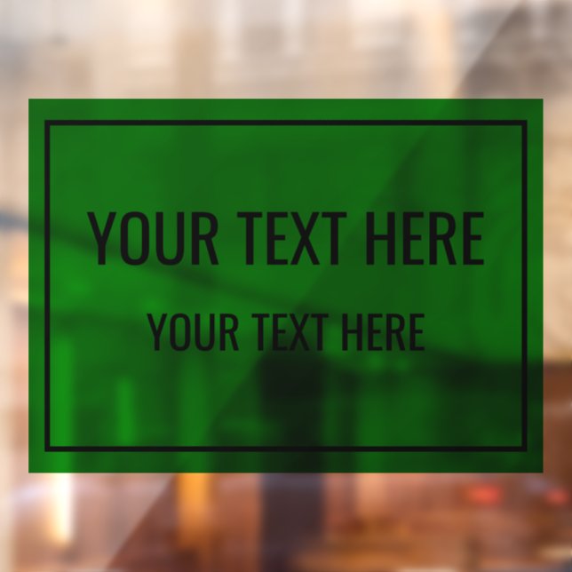 Vinilo personalizado de ventana verde con tu texto (Hoja 2)