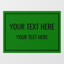 Vinilo personalizado de ventana verde con tu texto