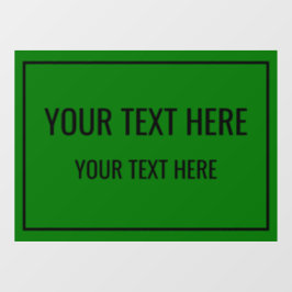 Vinilo personalizado de ventana verde con tu texto