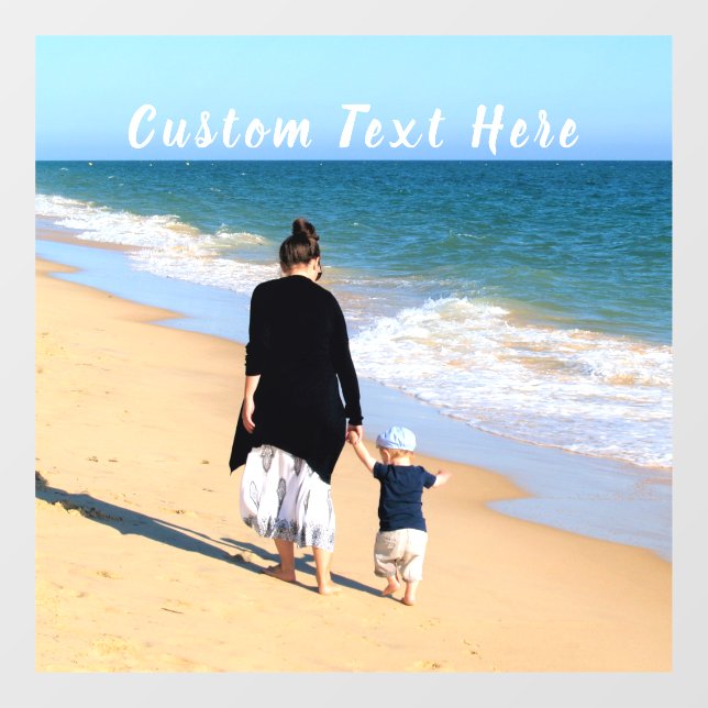 Vinilo personalizado para ventana con foto y texto (Hoja)