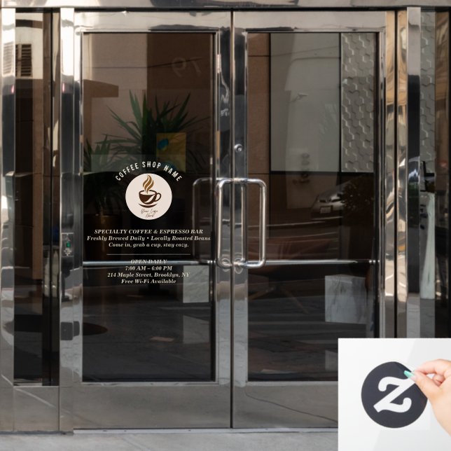 Vinilo personalizado para ventana de cafetería - P (Puerta de oficina)