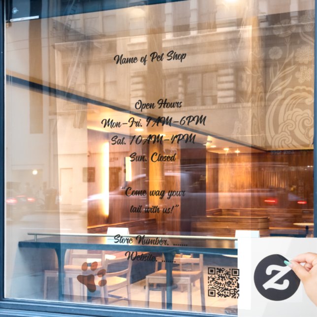 Vinilo transparente personalizado para ventana de  (Ventana de cafetería)